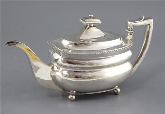 A George III silver teapot by Andrew Fogelberg, gross 24 oz.